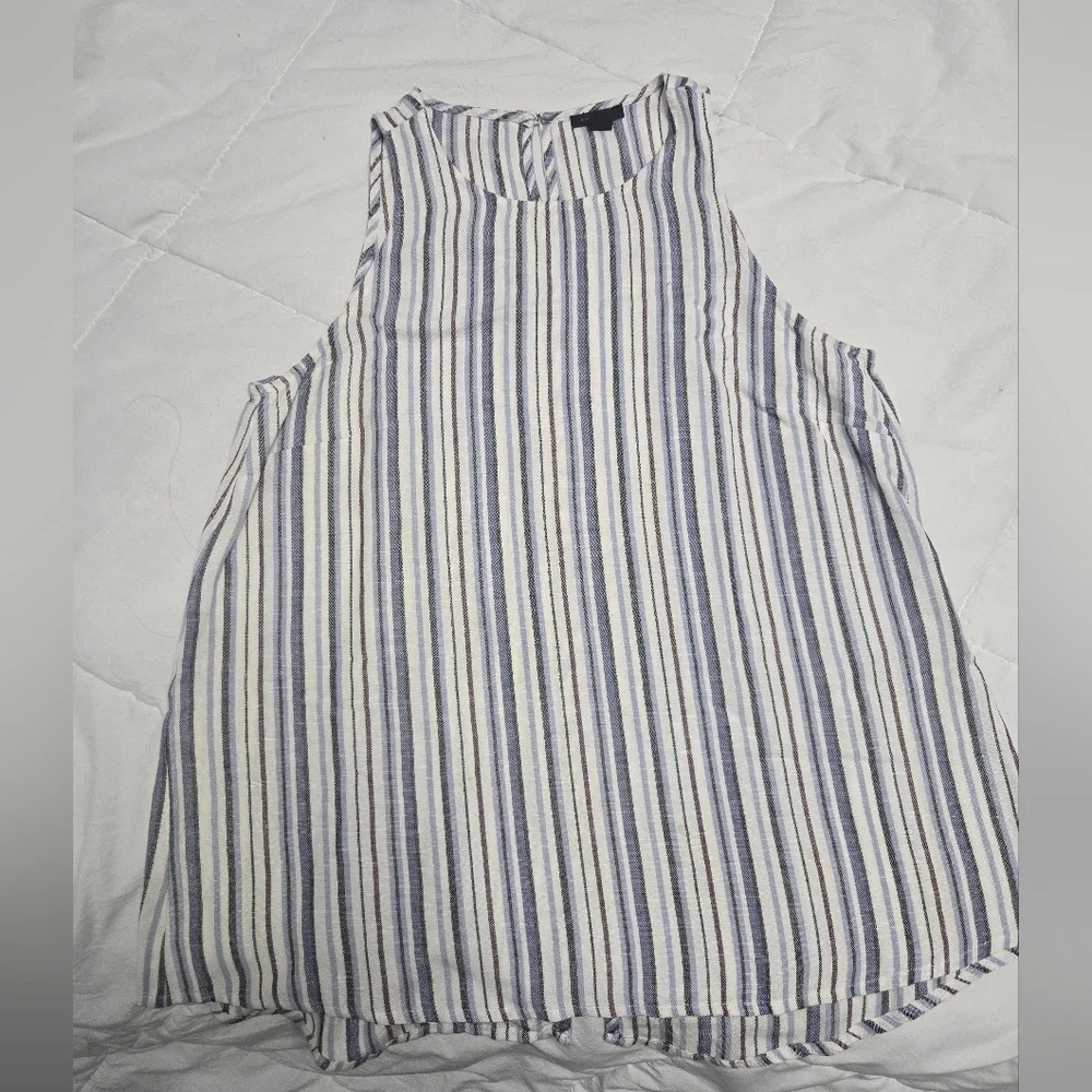 Ann Taylor Tan Striped Blue And Gray Size XS - Picture 2 of 4